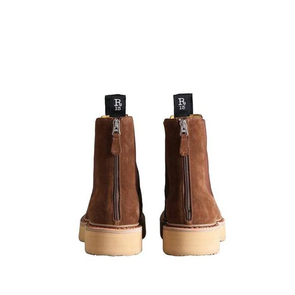 R13 Single Stack Chelsea Boots in Tobacco Brown Suede 40 - Picture 3 of 3